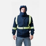 Navy Hoodie with hi-vis